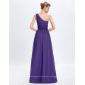 Grace Karin un hombro rebordeados largos vestidos de noche púrpura CL2015-2
